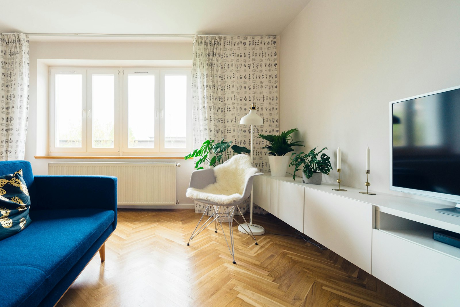Interior view of a bright new window